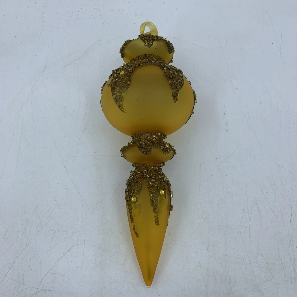Vtg‎ Amber Finial Ornament 7